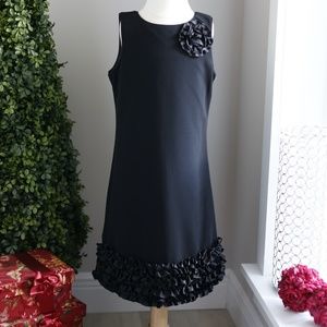 Girls Black Dress Satin Trim Ribbon Special Occasion Homecoming Party